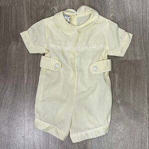 Vintage Toddle Tyke Yellow Romper One Piece Size 3-6 Months Spring Easter